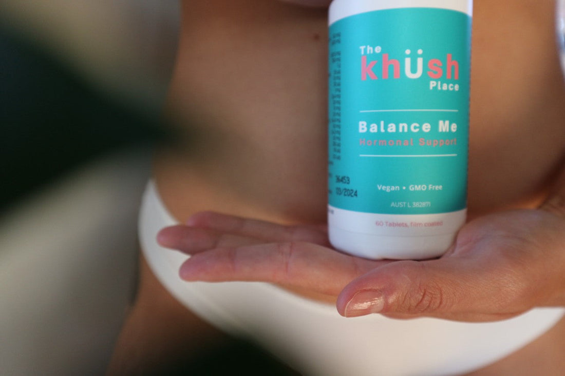 A lady showcasing the Balance Me product from The Krush Plus