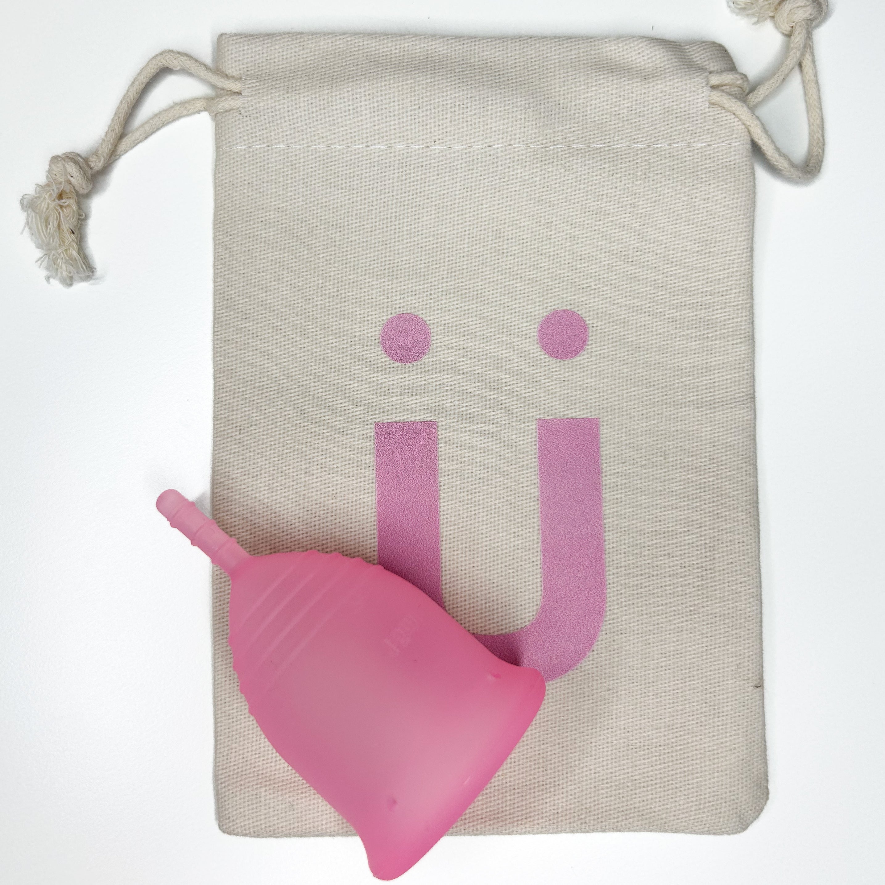 Pink storage bag for the Menstrual Cup